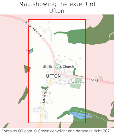 Map showing extent of Ufton as bounding box
