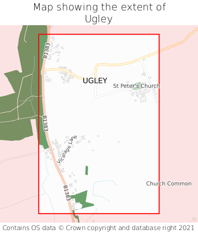 Map showing extent of Ugley as bounding box