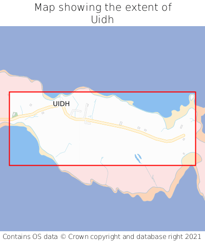 Map showing extent of Uidh as bounding box