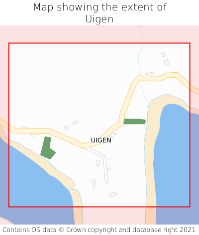 Map showing extent of Uigen as bounding box
