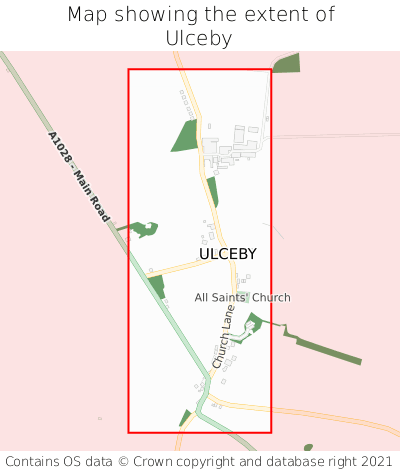 Map showing extent of Ulceby as bounding box