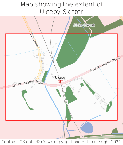 Map showing extent of Ulceby Skitter as bounding box