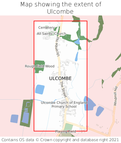 Map showing extent of Ulcombe as bounding box