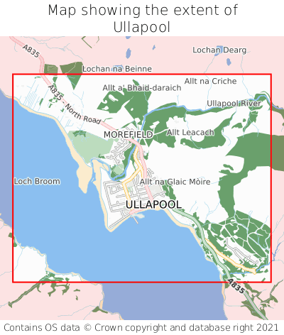 Map showing extent of Ullapool as bounding box