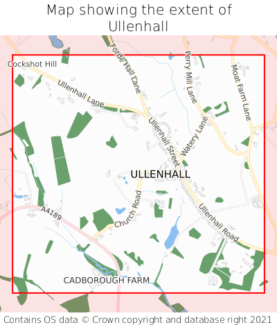 Map showing extent of Ullenhall as bounding box
