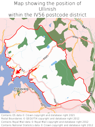 Map showing location of Ullinish within IV56