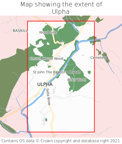 Map showing extent of Ulpha as bounding box