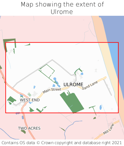 Map showing extent of Ulrome as bounding box