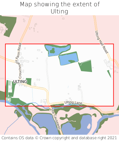 Map showing extent of Ulting as bounding box