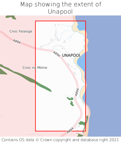 Map showing extent of Unapool as bounding box