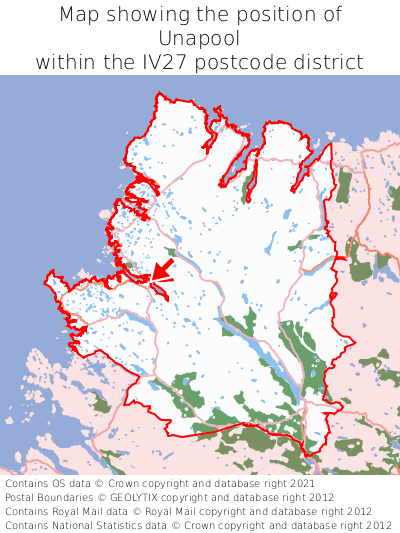 Map showing location of Unapool within IV27