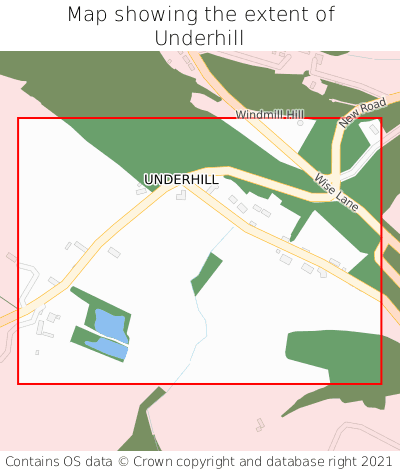 Map showing extent of Underhill as bounding box