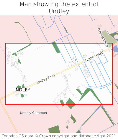 Map showing extent of Undley as bounding box
