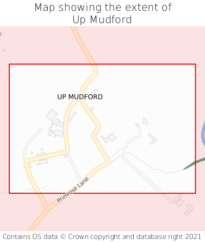 Map showing extent of Up Mudford as bounding box