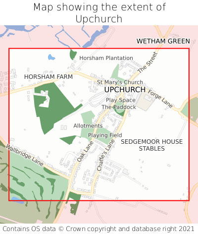 Map showing extent of Upchurch as bounding box