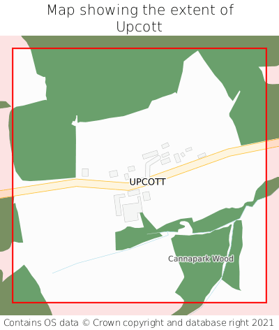 Map showing extent of Upcott as bounding box
