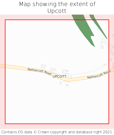 Map showing extent of Upcott as bounding box
