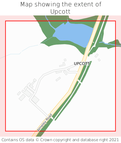 Map showing extent of Upcott as bounding box