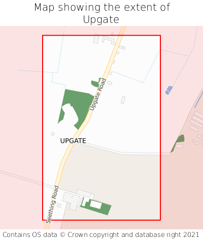 Map showing extent of Upgate as bounding box