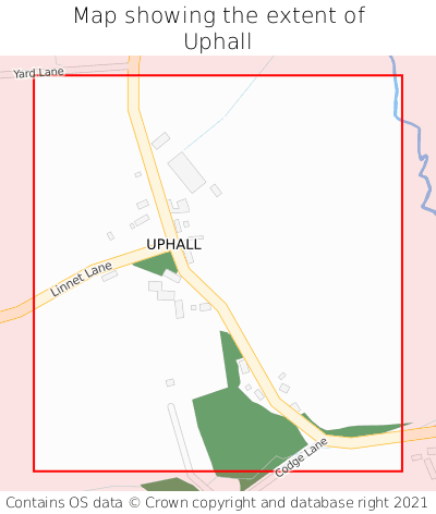 Map showing extent of Uphall as bounding box