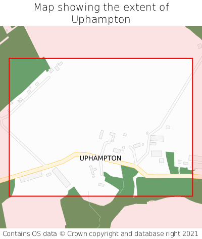 Map showing extent of Uphampton as bounding box