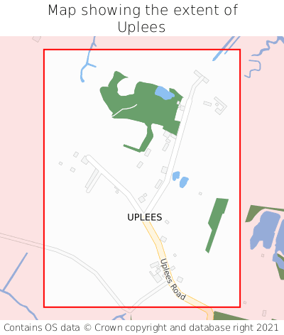 Map showing extent of Uplees as bounding box