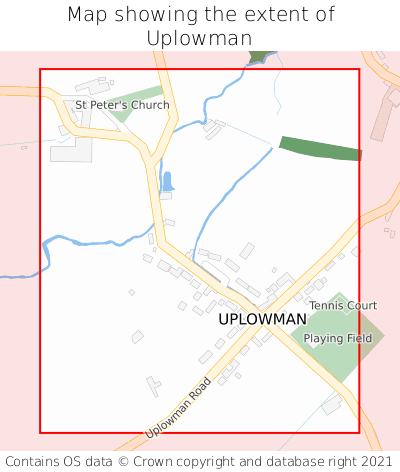 Map showing extent of Uplowman as bounding box