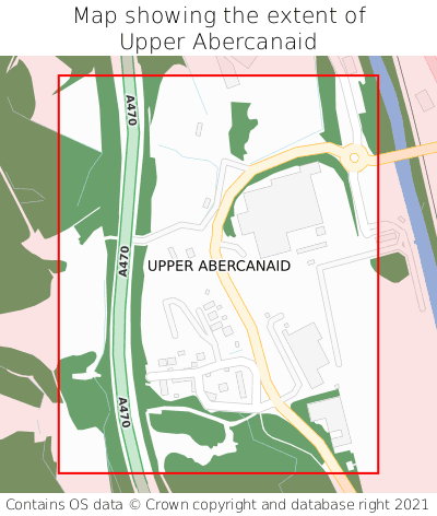 Map showing extent of Upper Abercanaid as bounding box