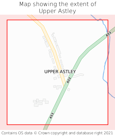 Map showing extent of Upper Astley as bounding box