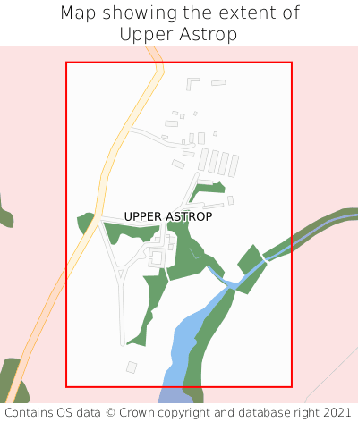 Map showing extent of Upper Astrop as bounding box