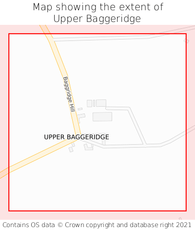Map showing extent of Upper Baggeridge as bounding box
