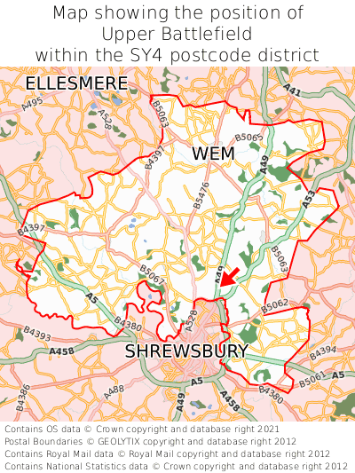 Map showing location of Upper Battlefield within SY4