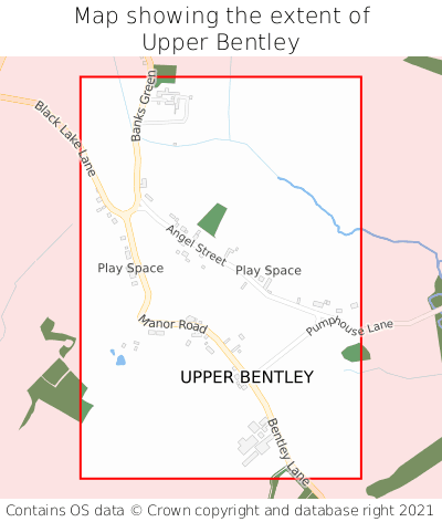 Map showing extent of Upper Bentley as bounding box