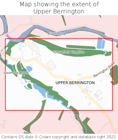 Map showing extent of Upper Berrington as bounding box
