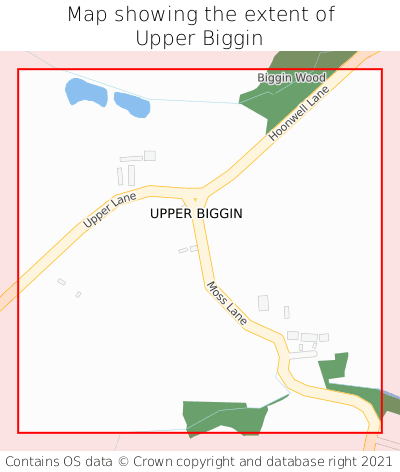 Map showing extent of Upper Biggin as bounding box
