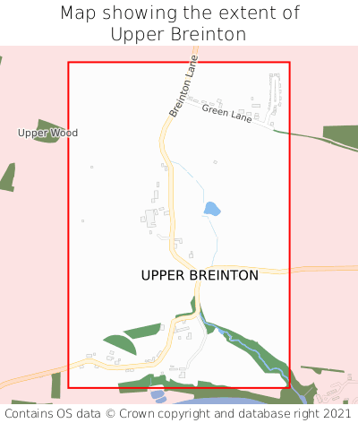 Map showing extent of Upper Breinton as bounding box