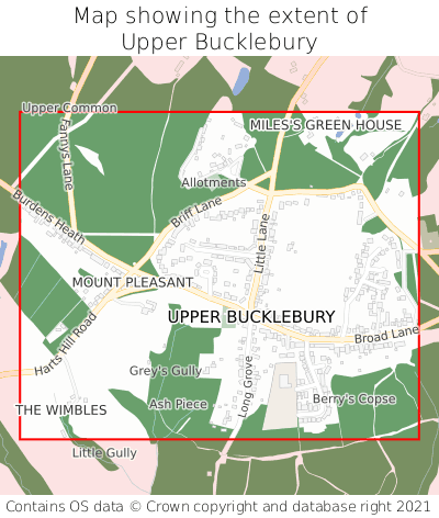 Map showing extent of Upper Bucklebury as bounding box