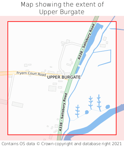 Map showing extent of Upper Burgate as bounding box