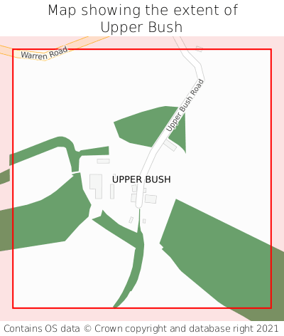 Map showing extent of Upper Bush as bounding box