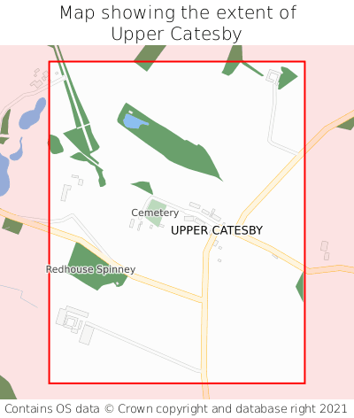 Map showing extent of Upper Catesby as bounding box