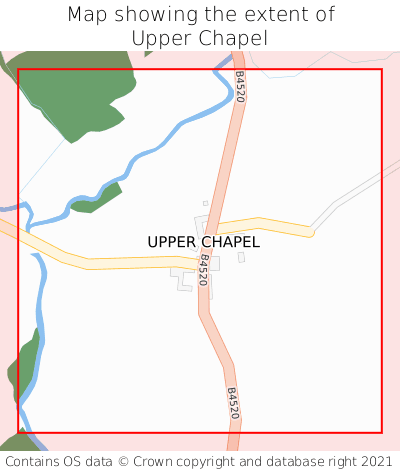 Map showing extent of Upper Chapel as bounding box