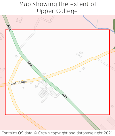 Map showing extent of Upper College as bounding box