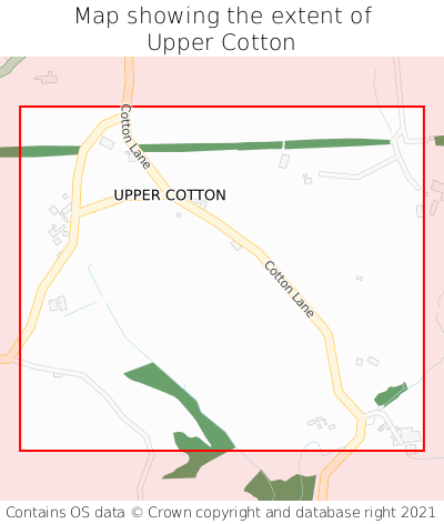 Map showing extent of Upper Cotton as bounding box
