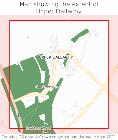Map showing extent of Upper Dallachy as bounding box