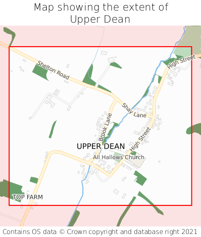 Map showing extent of Upper Dean as bounding box