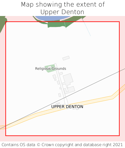 Map showing extent of Upper Denton as bounding box