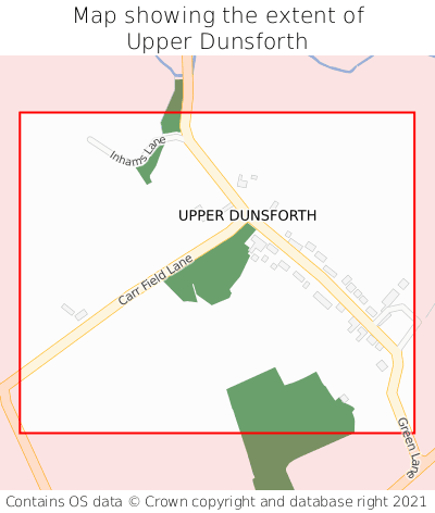 Map showing extent of Upper Dunsforth as bounding box