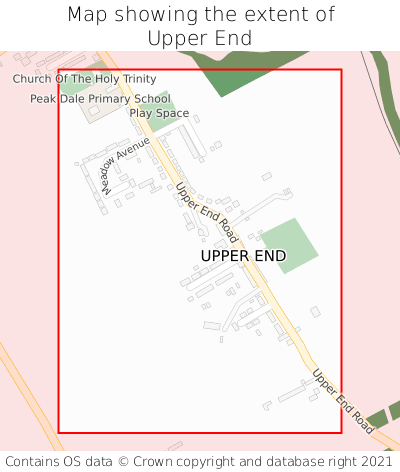 Map showing extent of Upper End as bounding box