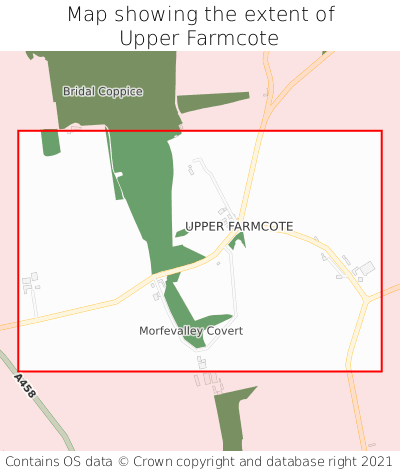 Map showing extent of Upper Farmcote as bounding box