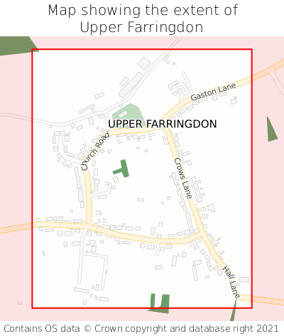 Map showing extent of Upper Farringdon as bounding box